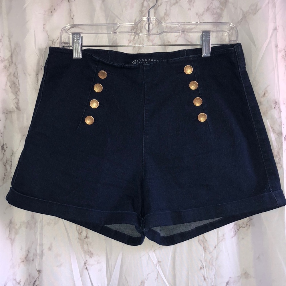 Boom Boom Jeans Navy Shorts with Gold Buttons
